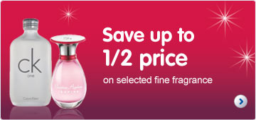 Save up to 1/2 price on selected fine fragrance